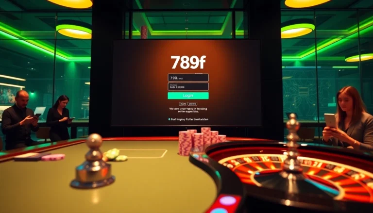 Exciting view of a gambling scene with 789f login interface highlighted.